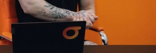 Man in front of laptop